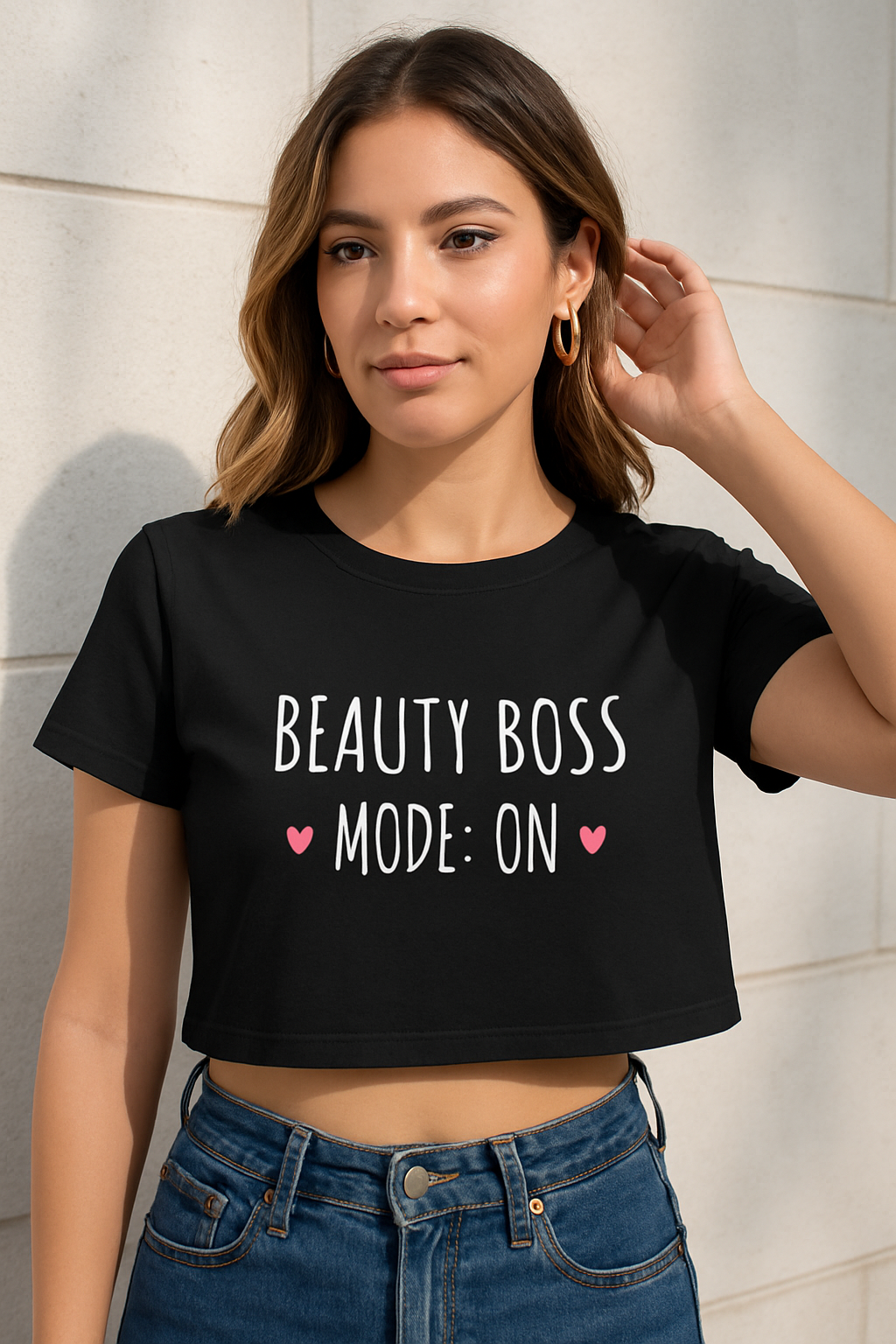 Beauty Boss Mode On - Crop Tee